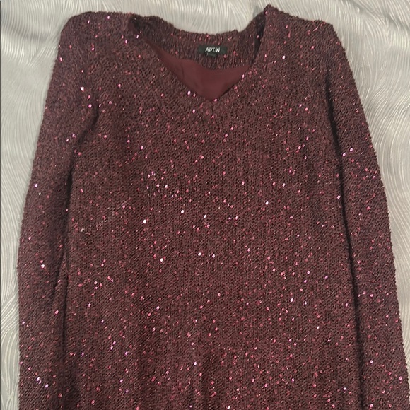 Apt. 9 Burgundy Sequin Sweater - Picture 1 of 2